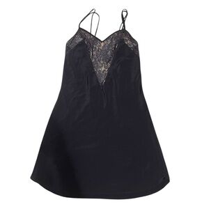 Victoria’s Secret Vintage‎ Gold Label 80’ Short Sleep Dress Black Laces Size M